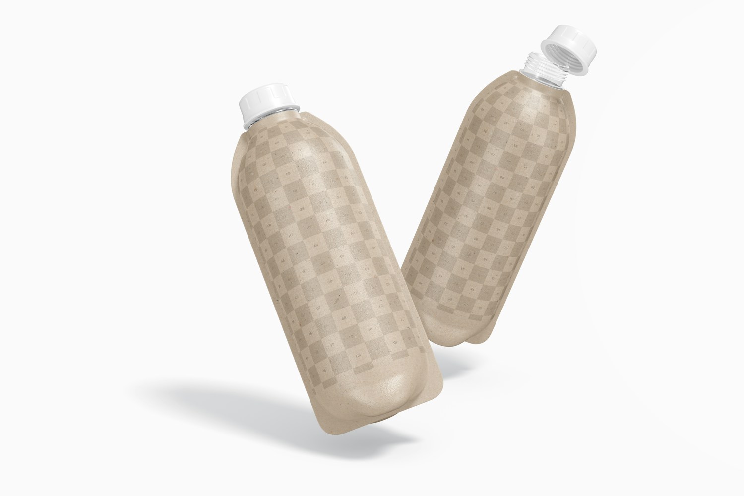 Paper Water Bottle Mockup, Floating