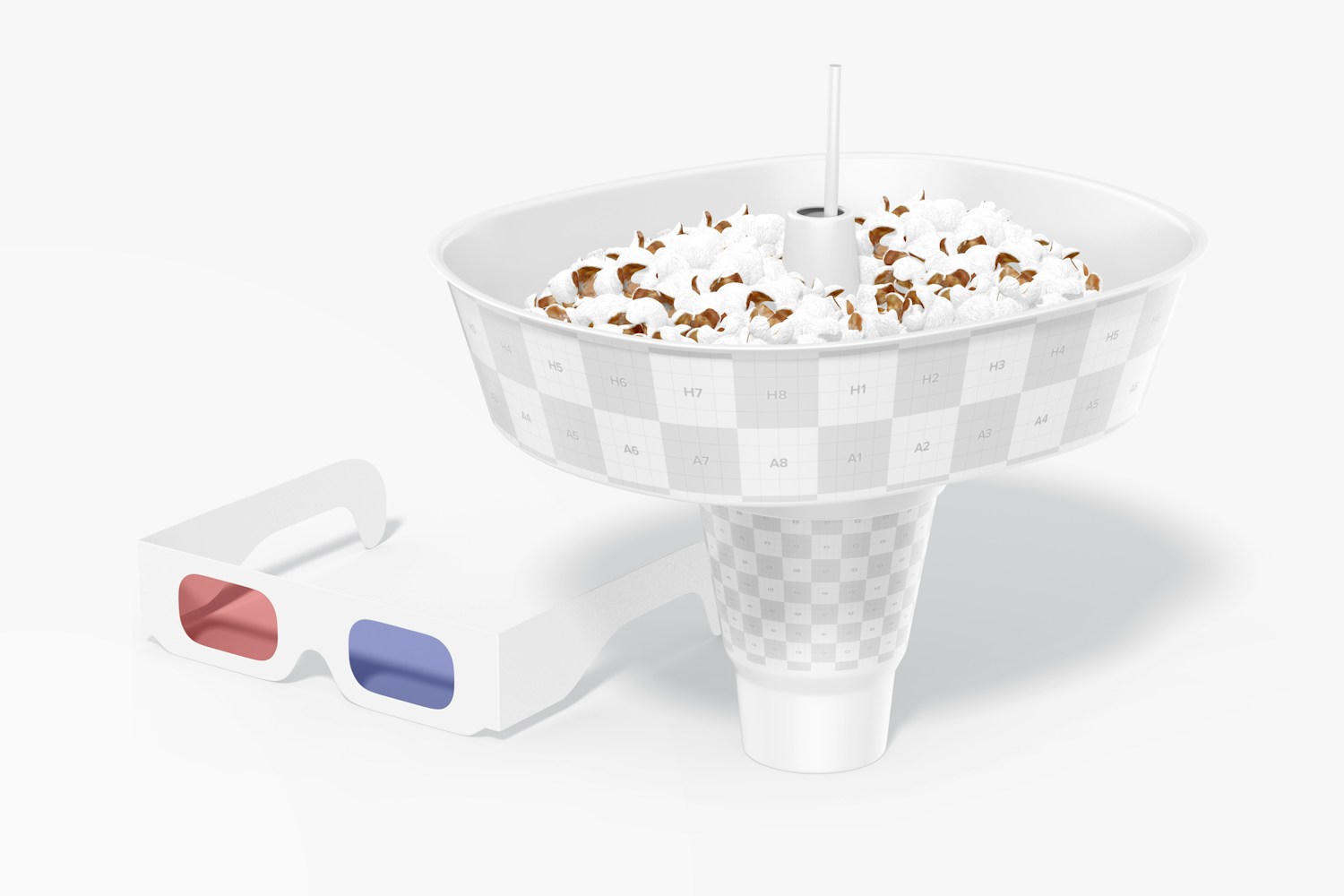 Cup with Oval Tray Mockup, with Glasses