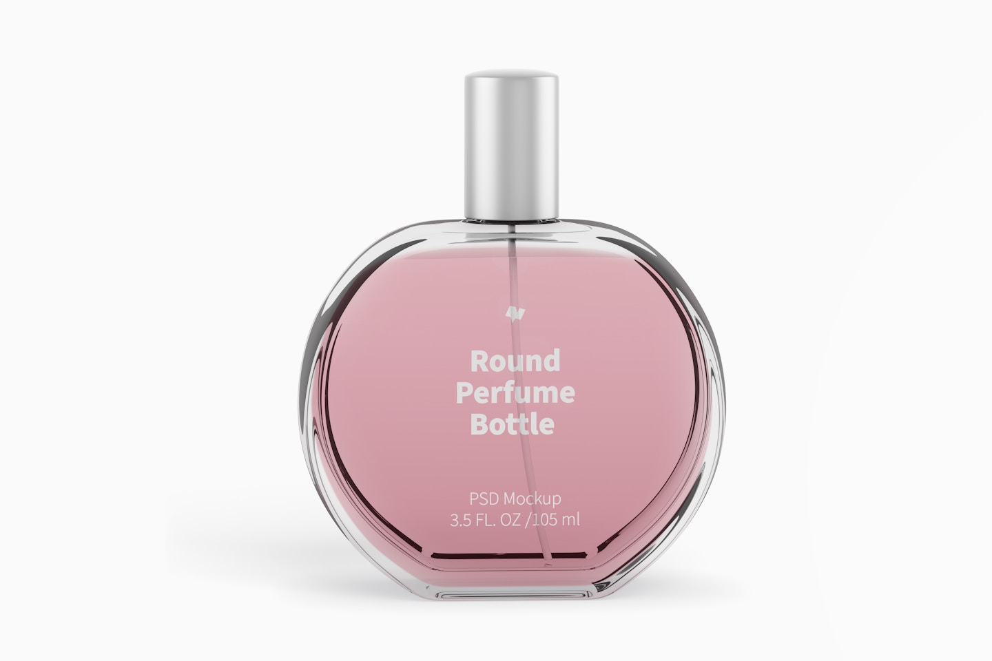 Maqueta de Botella de Perfume Redonda, Vista Frontal
