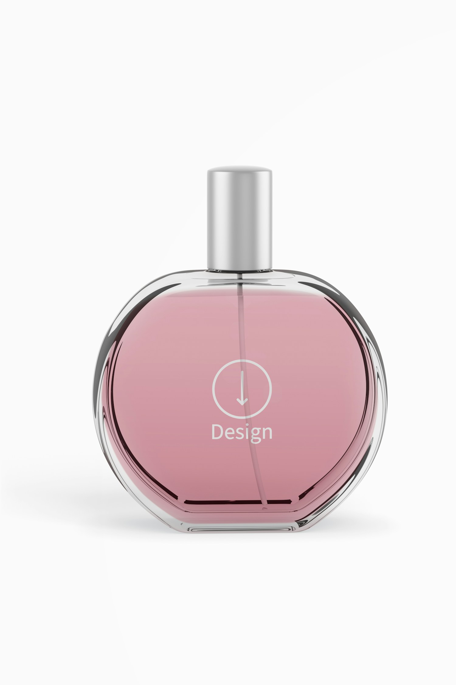 Maqueta de Botella de Perfume Redonda, Vista Frontal