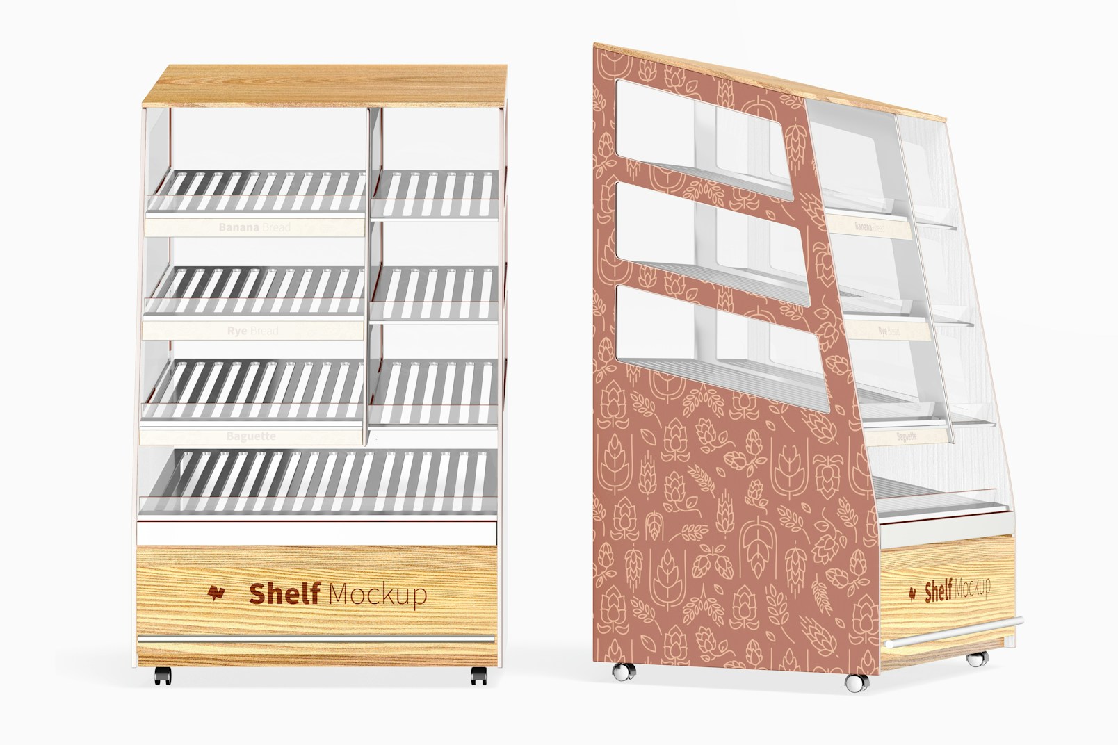 Shelf Mockup, Front and Left View