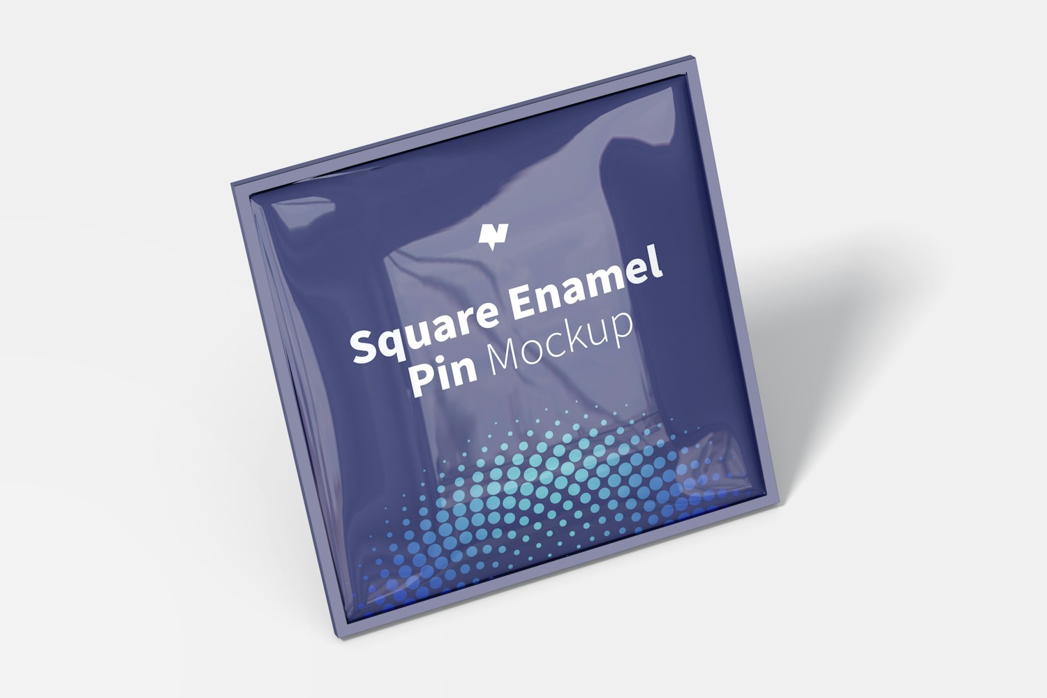 Square Enamel Pin Mockup