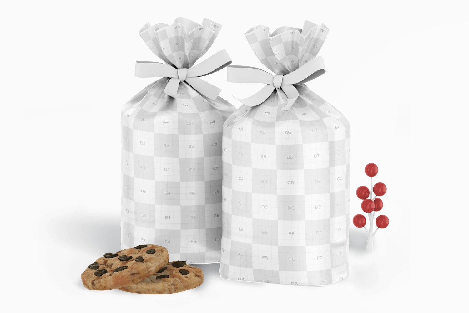 Plastic Pouch Bags for Candy Mockup