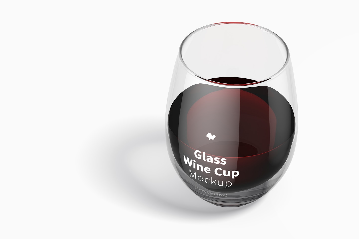 15 oz Glass Wine Cup Mockup