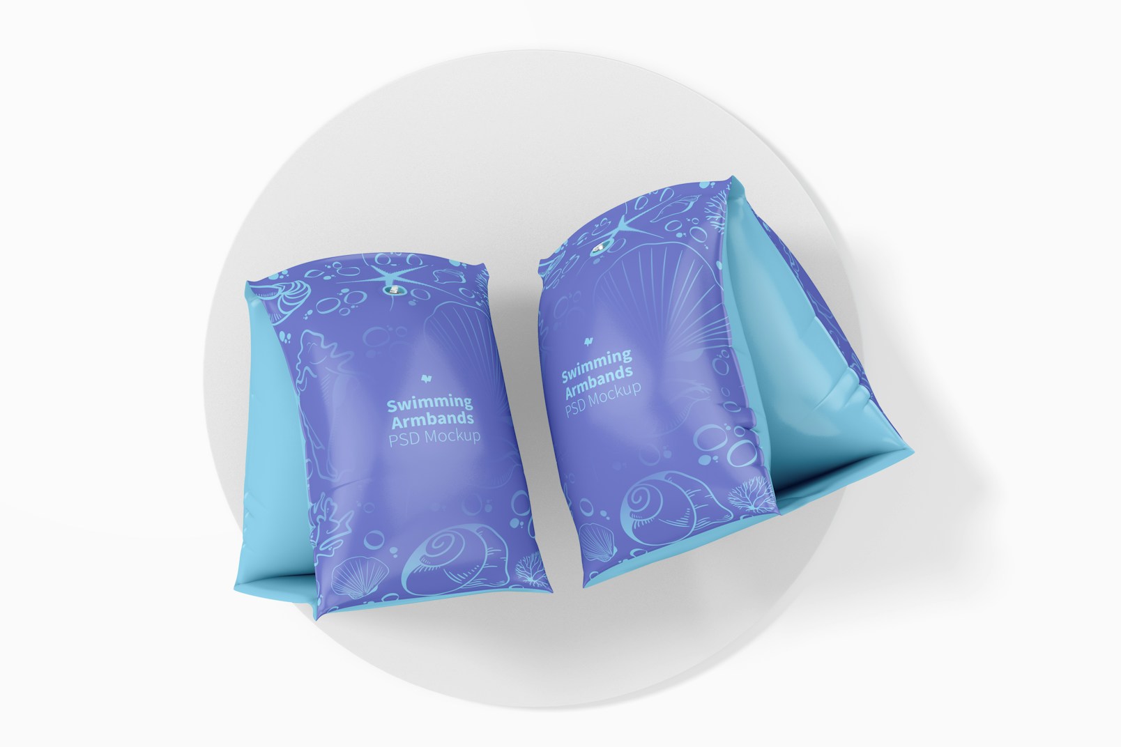 Inflatable Swimming Armbands Mockup, Top View