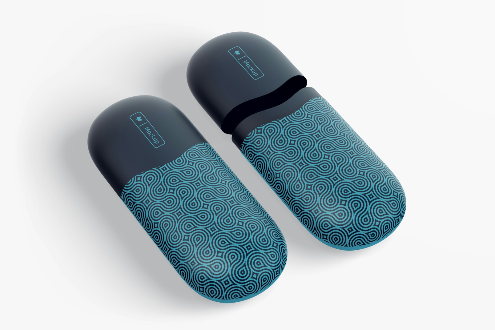 Plastic Eyeglasses Cases Mockup, Closed and Opened