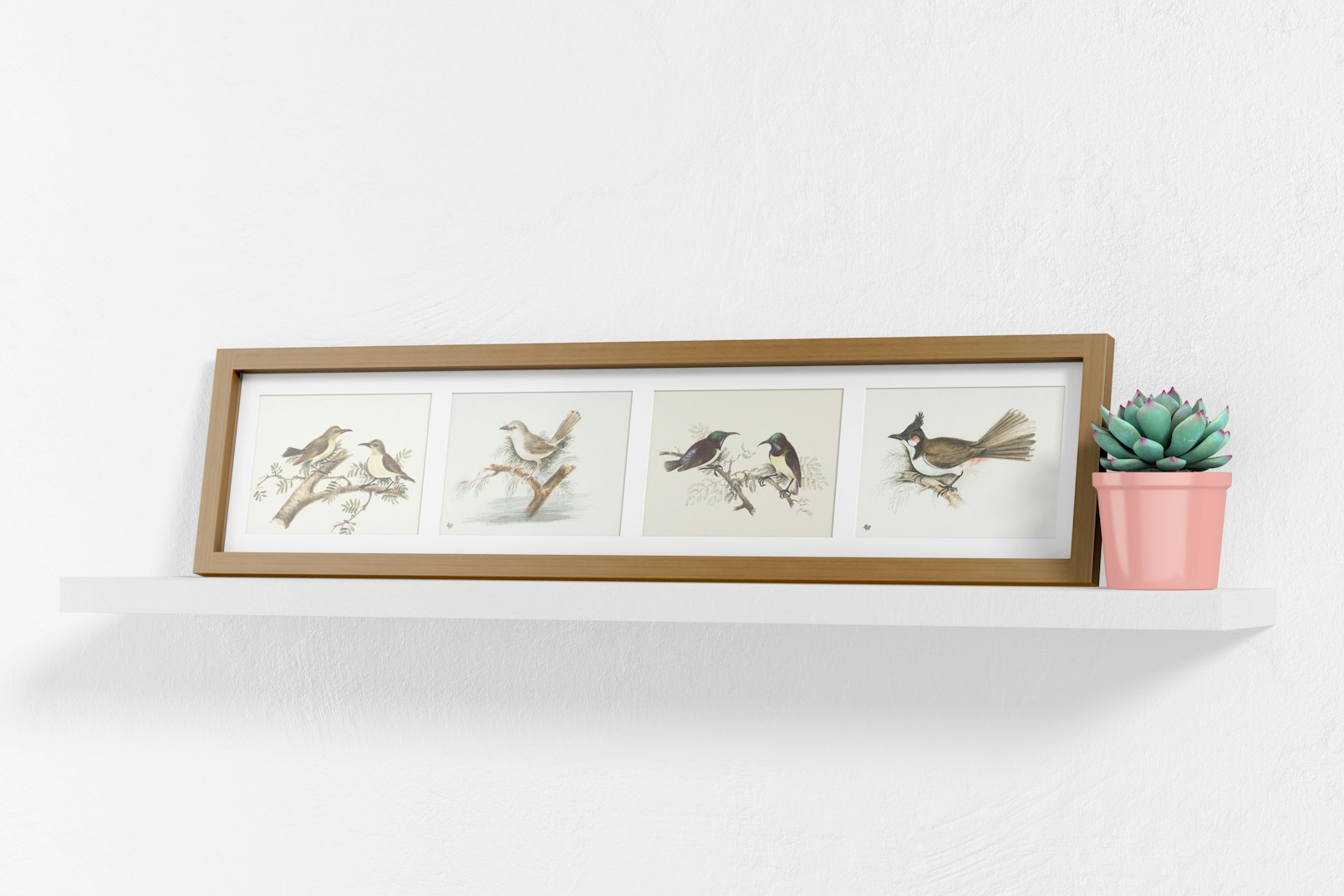 Multiple Photo Frame Mockup, on Shelf