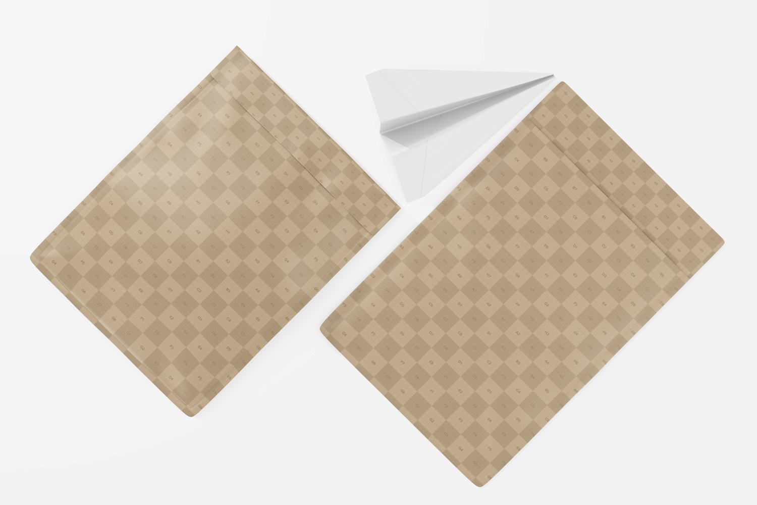 Paper Shipping Envelopes Mockup, Top View