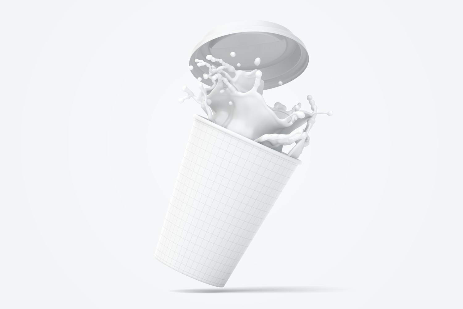 12oz Paper Coffee Cup Mockup with Splash