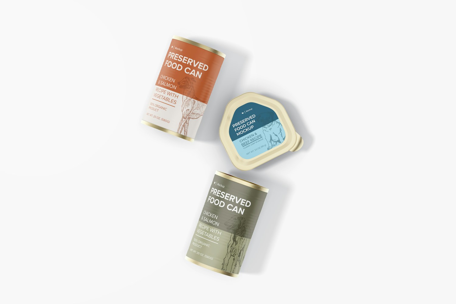 Preserved Food Can Mockup, Top View