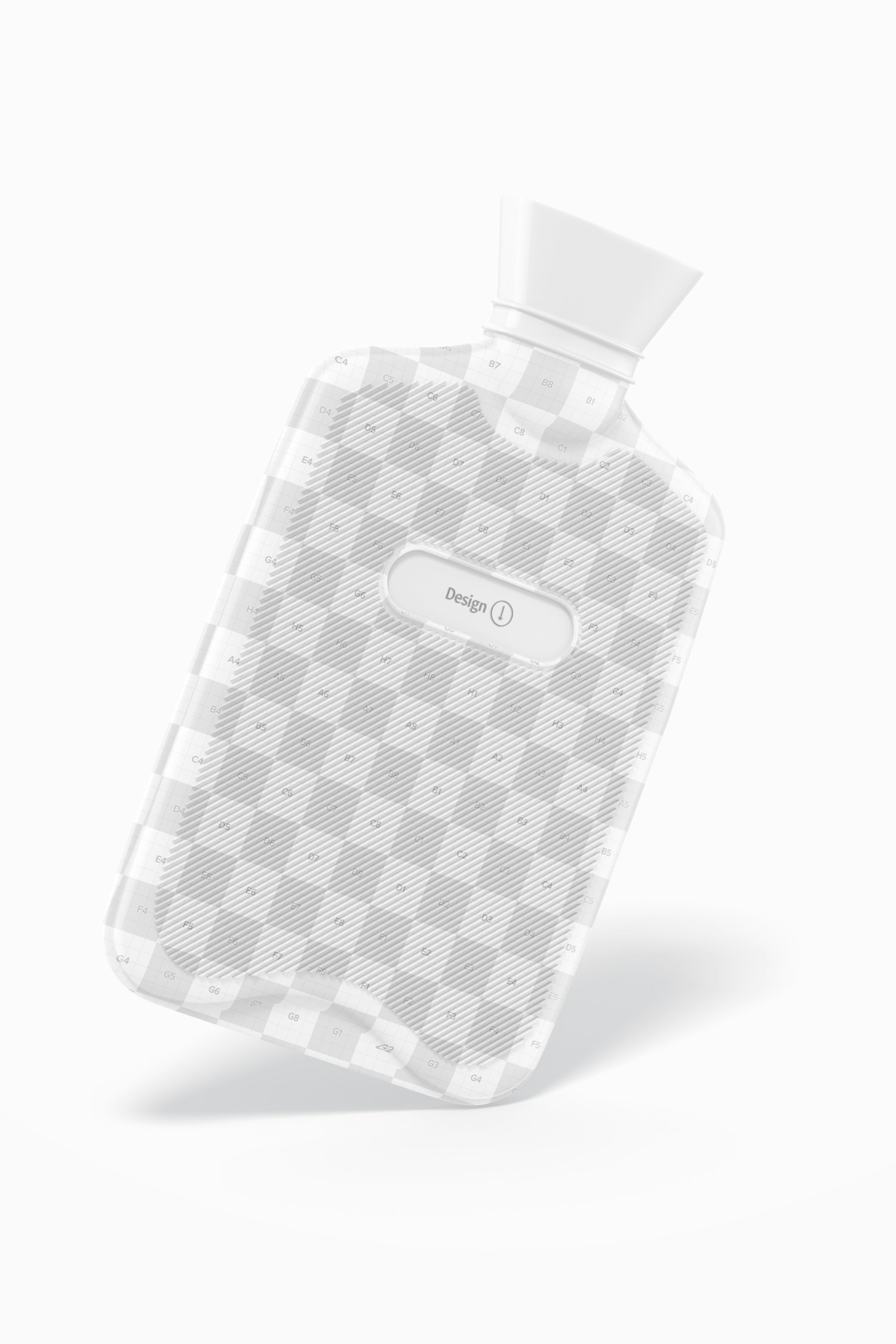 Hot Water Bag Mockup, Leaned Hot Water Bag Mockup, Leaned