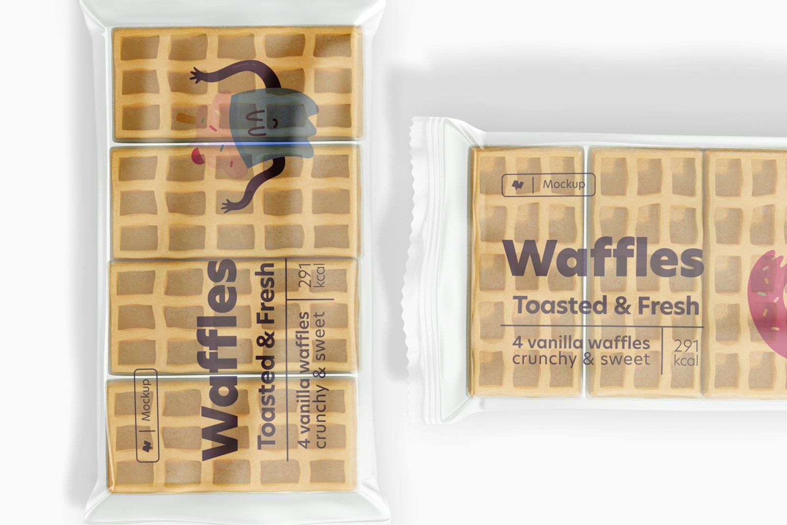 Waffles Packaging Mockup, Top View
