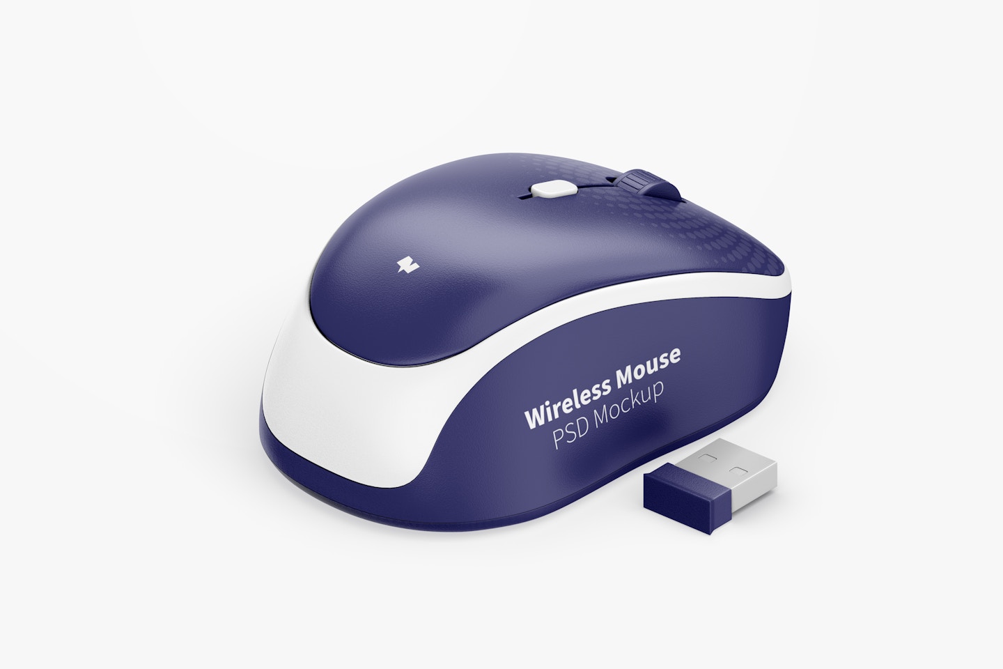 Wireless Mouse Mockup, Isometric Left View