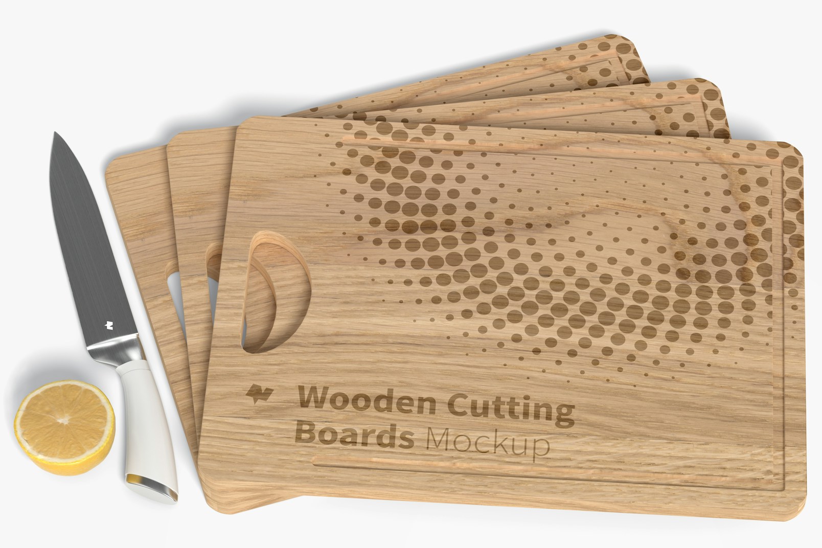 Wooden Cutting Boards Set Mockup