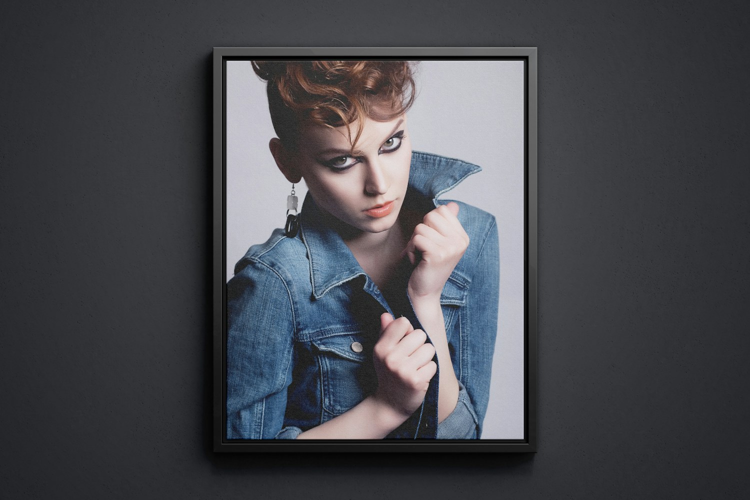 11:14 Portrait Canvas Mockup in Floater Frame, Front View