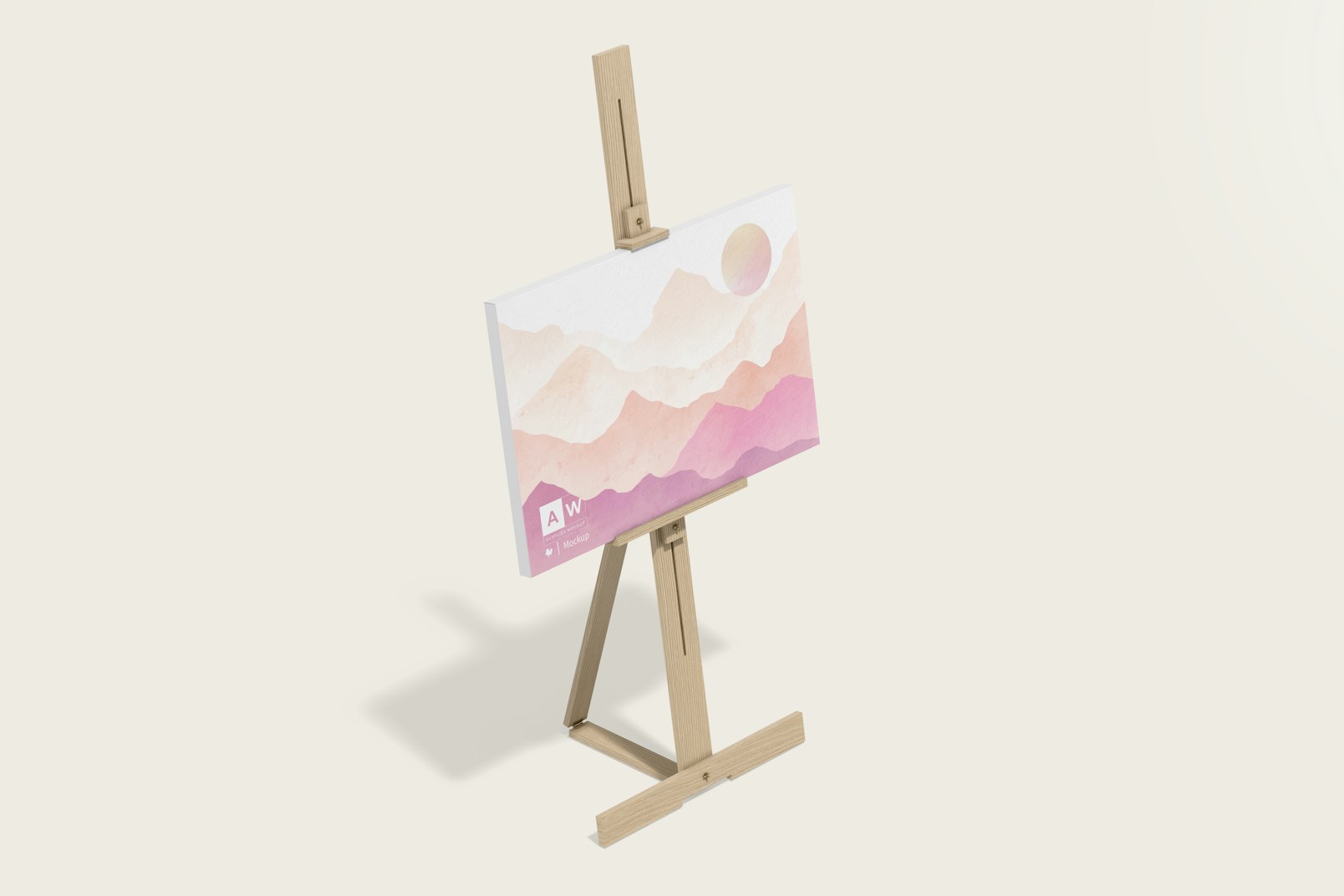 Canvas with Easel Mockup, Perspective