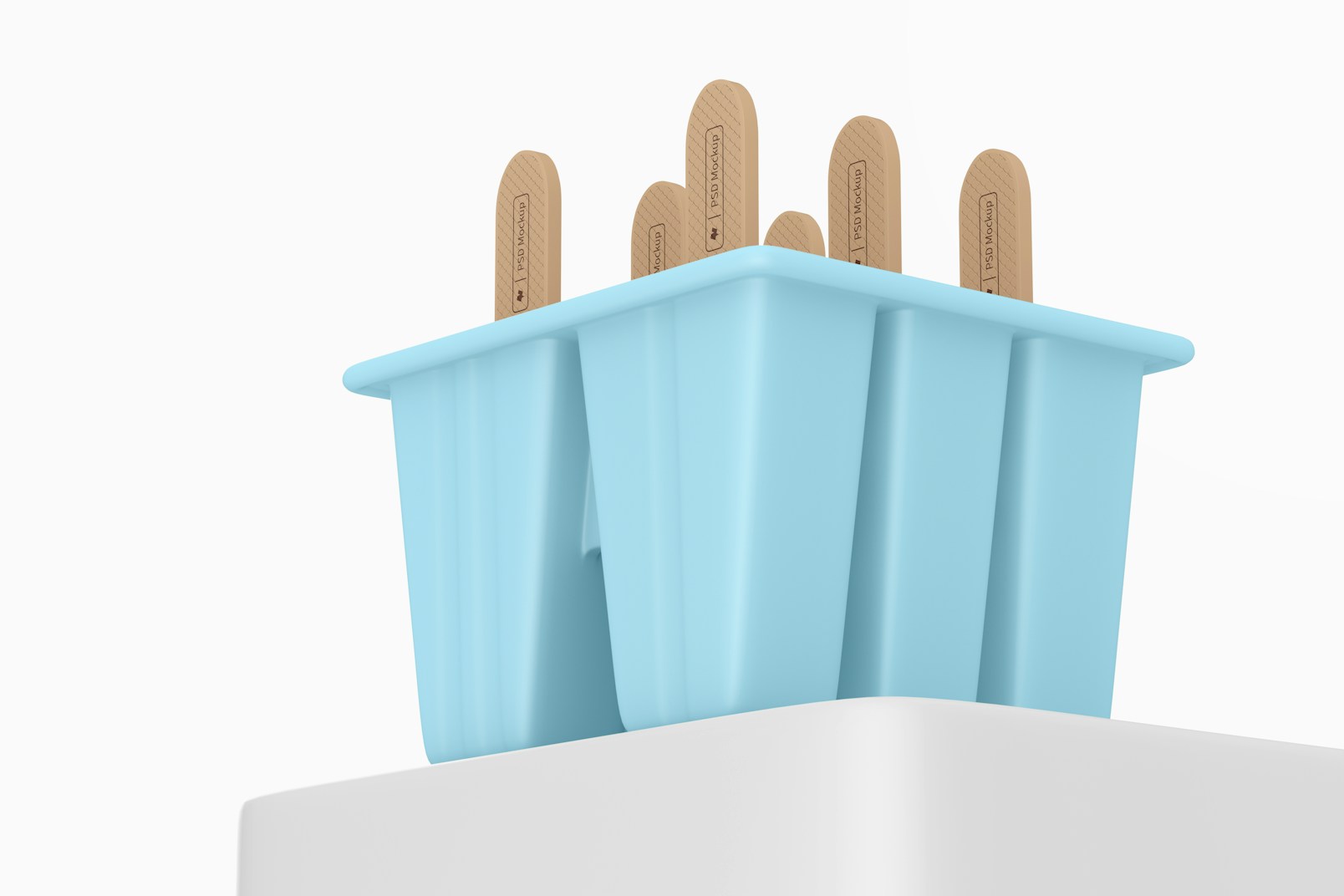 Ice Pop Silicone Mold Mockup, Low Angle View