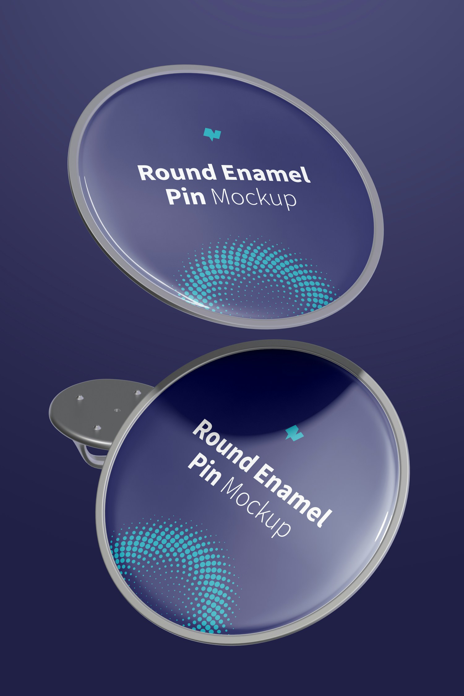 Round Enamel Pin Mockup, Floating Round Enamel Pin Mockup, Floating