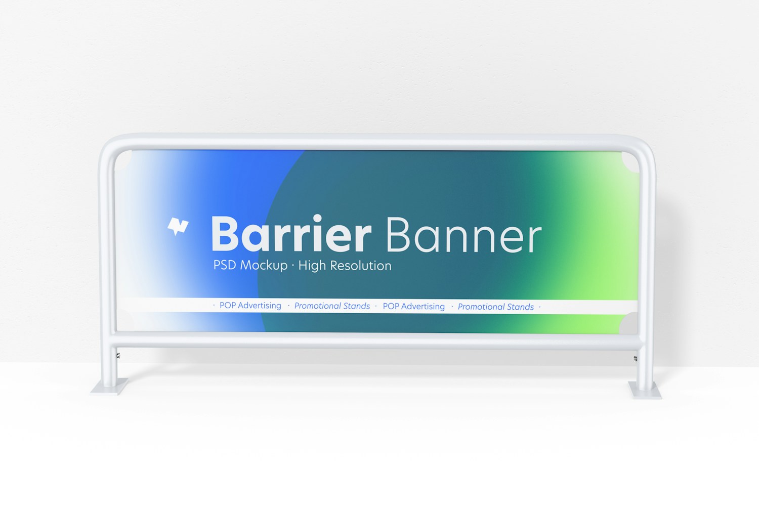 Barrier Banner Mockup, Front View