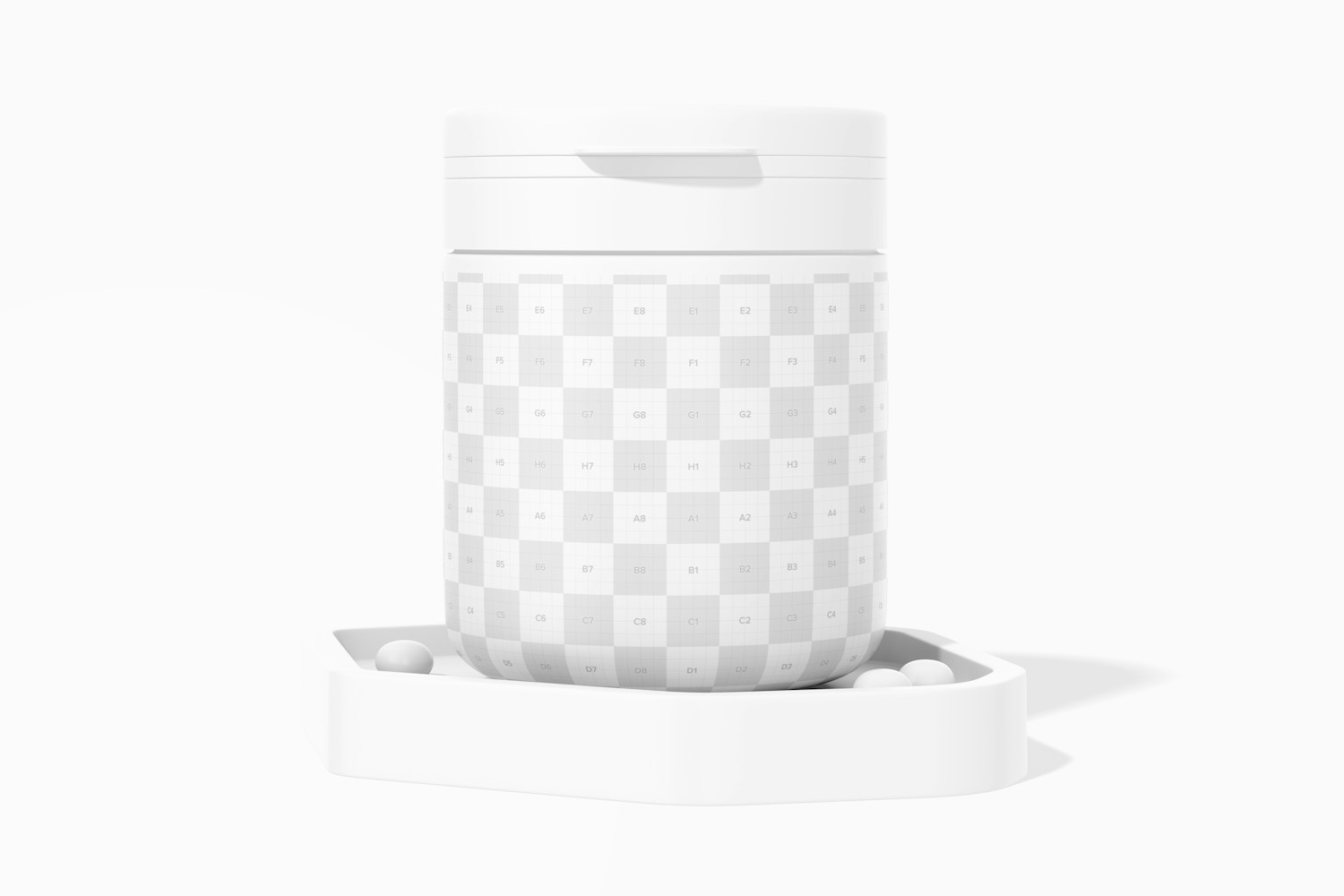 Round Candy Jar Mockup, Front View