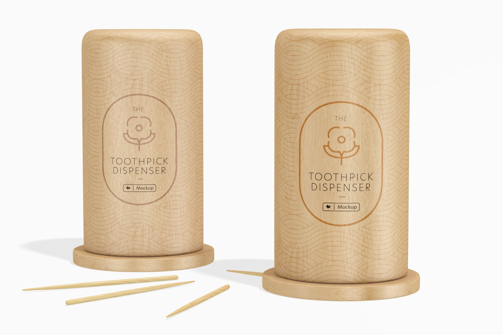 Wooden Toothpick Dispensers Mockup