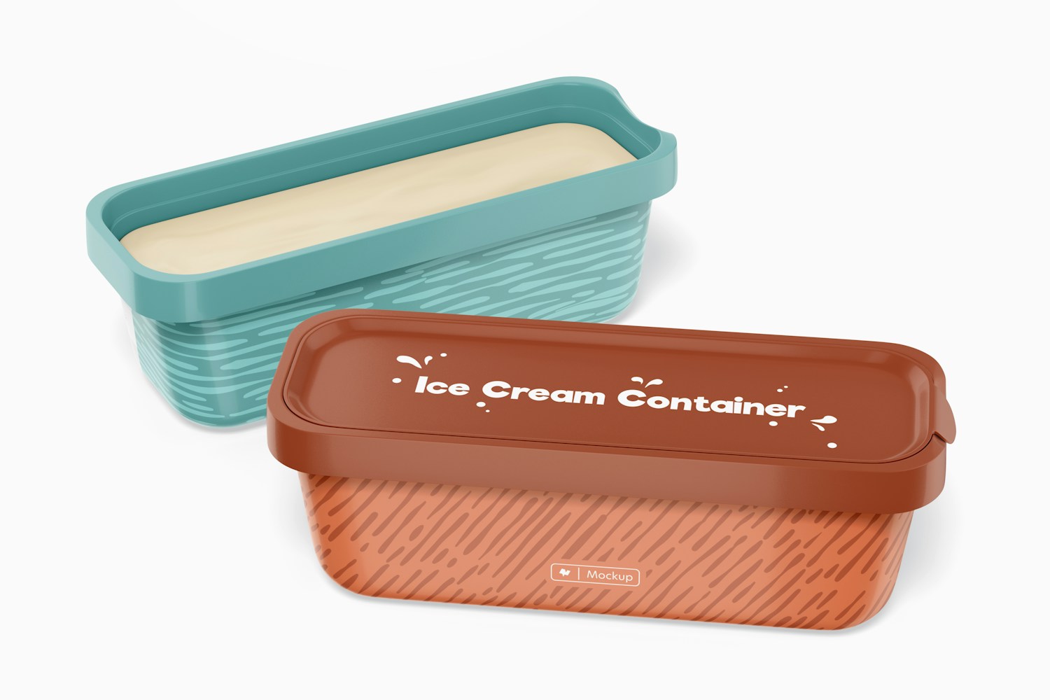 Long Ice Cream Containers Mockup
