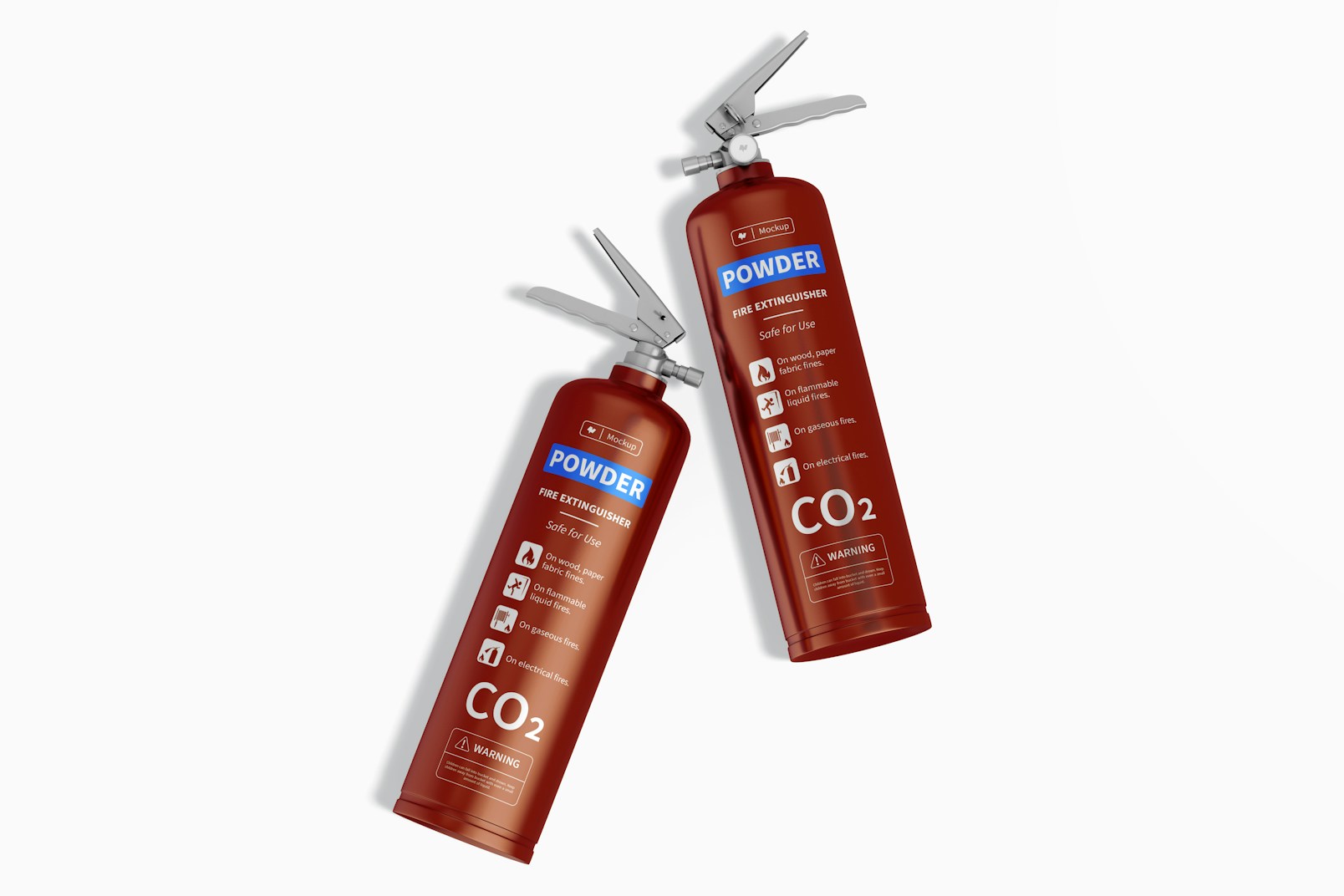 Fire Extinguishers Mockup, Top View