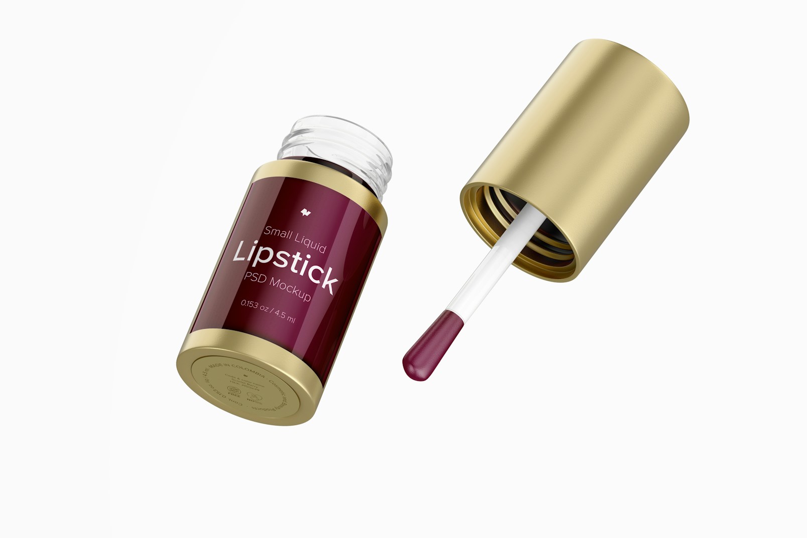 Small Liquid Lipstick Mockup, Opened