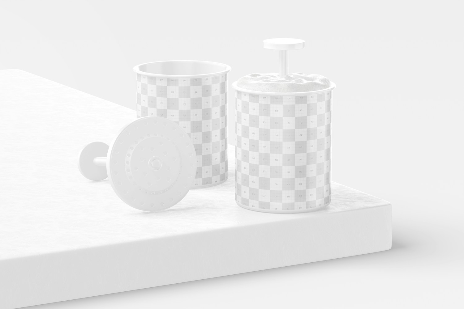 Foam Maker Cups Mockup, Opened and Closed
