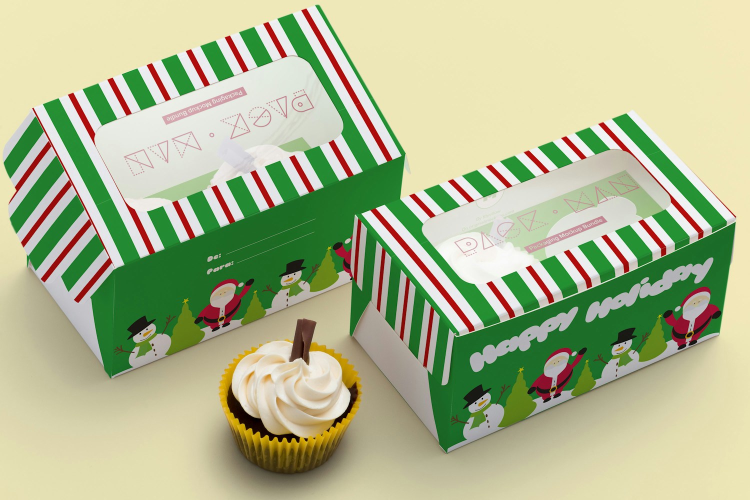 Two Cupcake Box Mockup 02