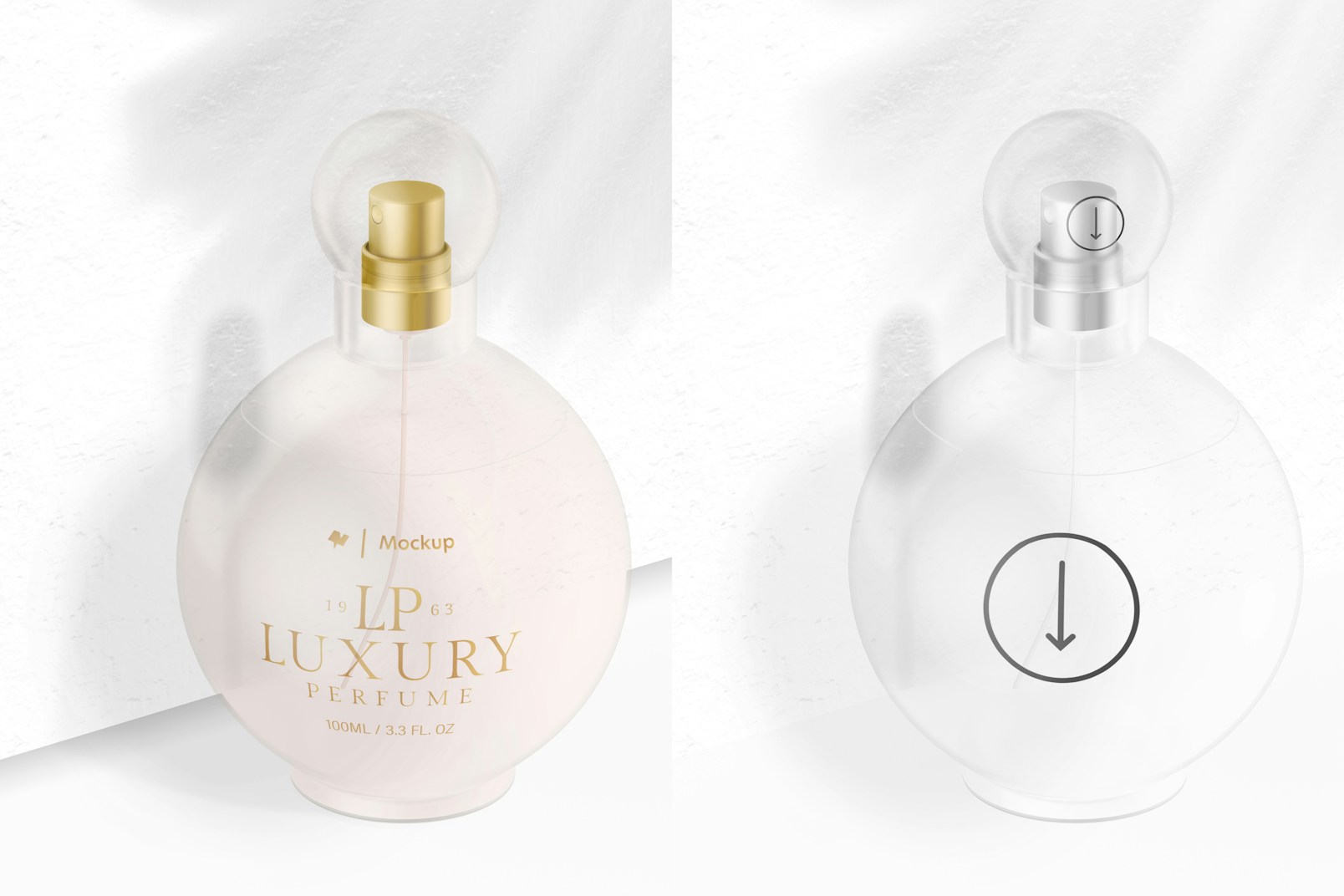 Stubby Luxury Perfume Bottle Mockup, Right View