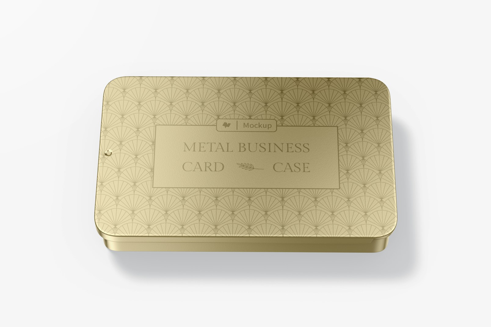 Metal Business Card Case Mockup, Top View