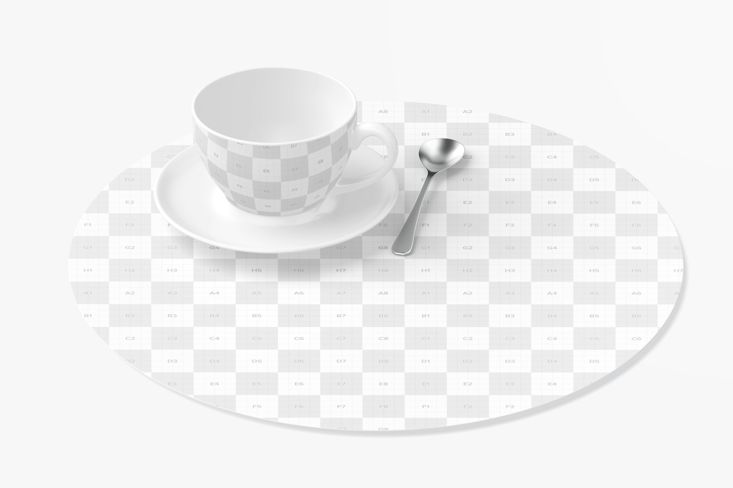 Round Placemats with Cup Mockup