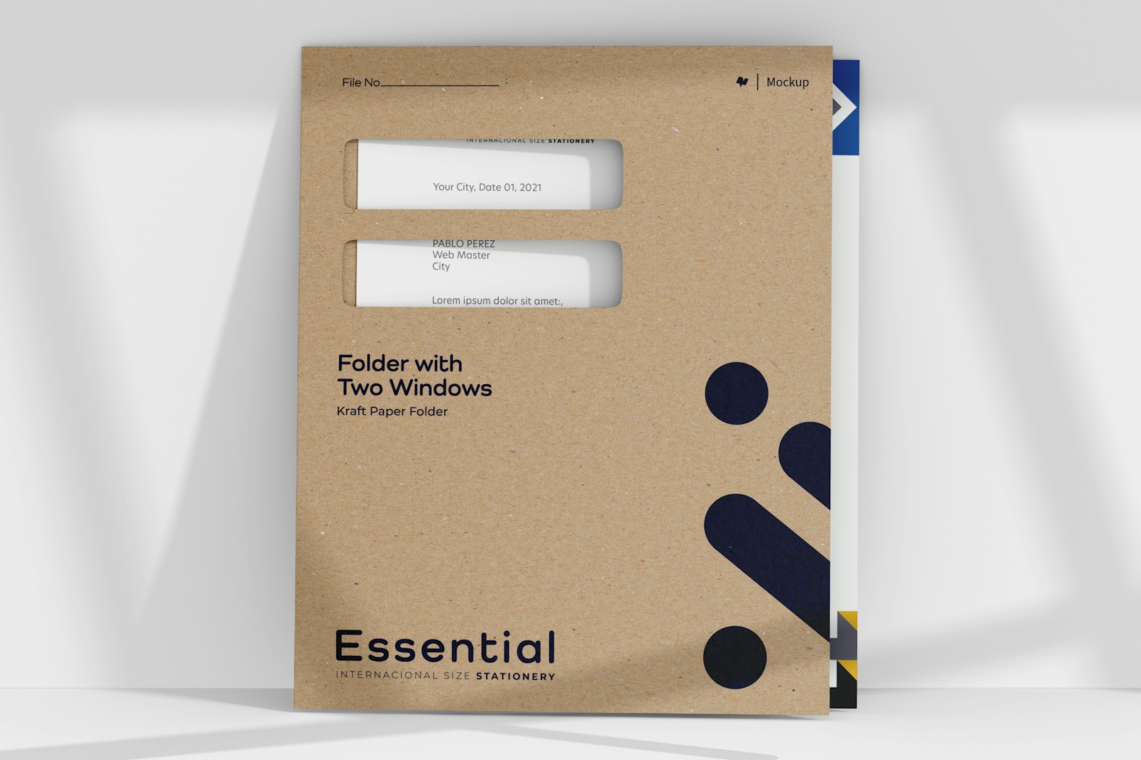 Folder with Two Windows Mockup, Front View