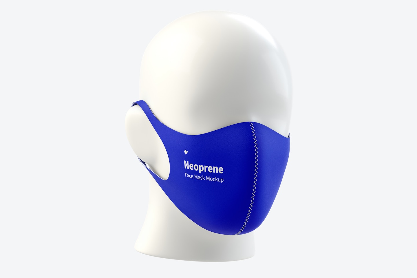 Neoprene Guard Face Mask Mockup, Front Half-Side View