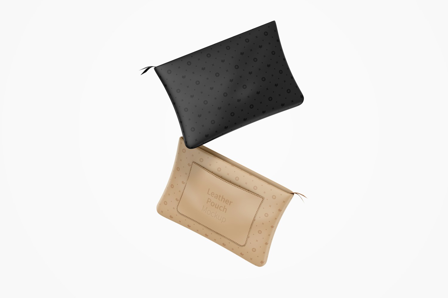 Leather Pouch Mockup, Floating