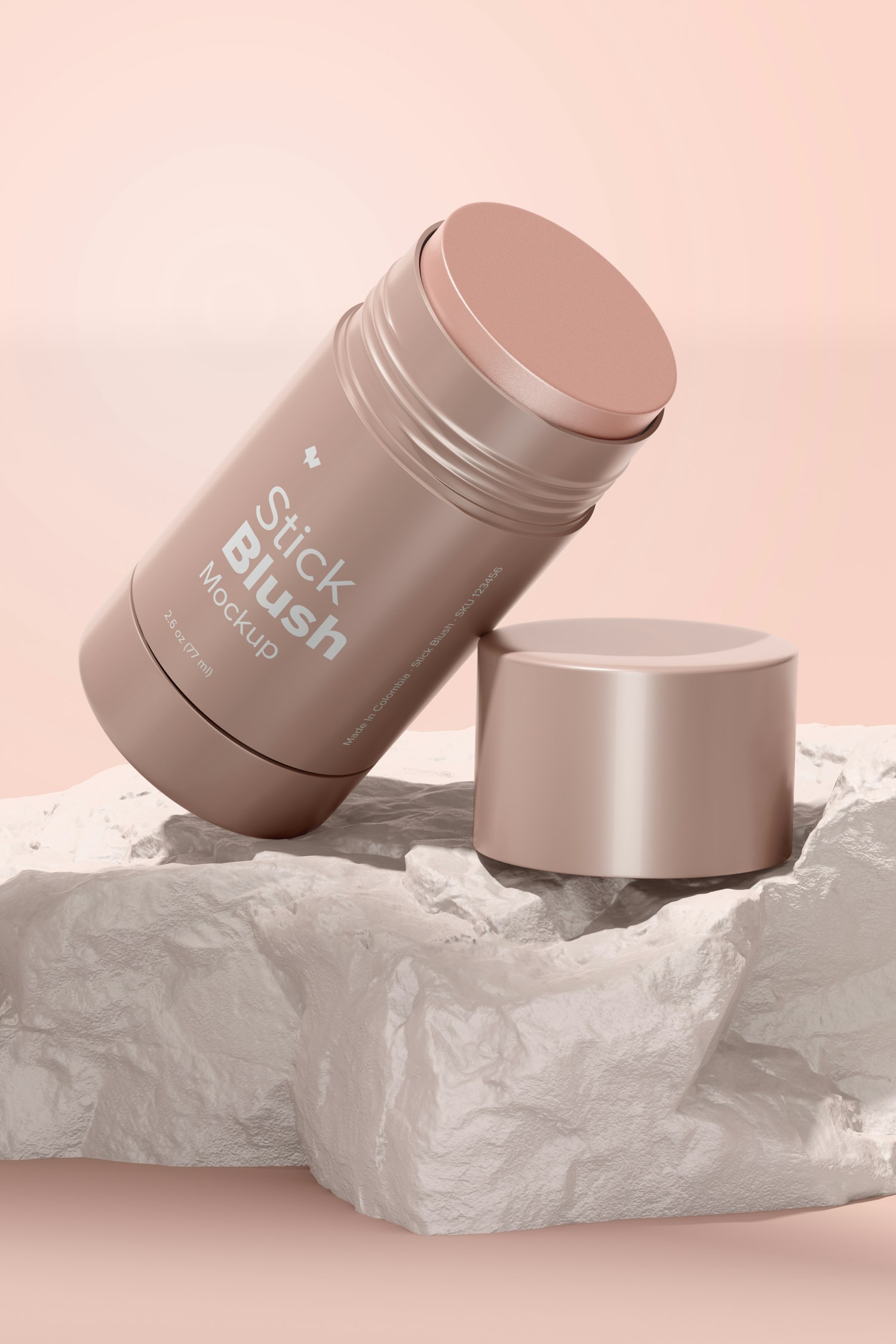 Stick Blush Mockup, Opened Stick Blush Mockup, Opened