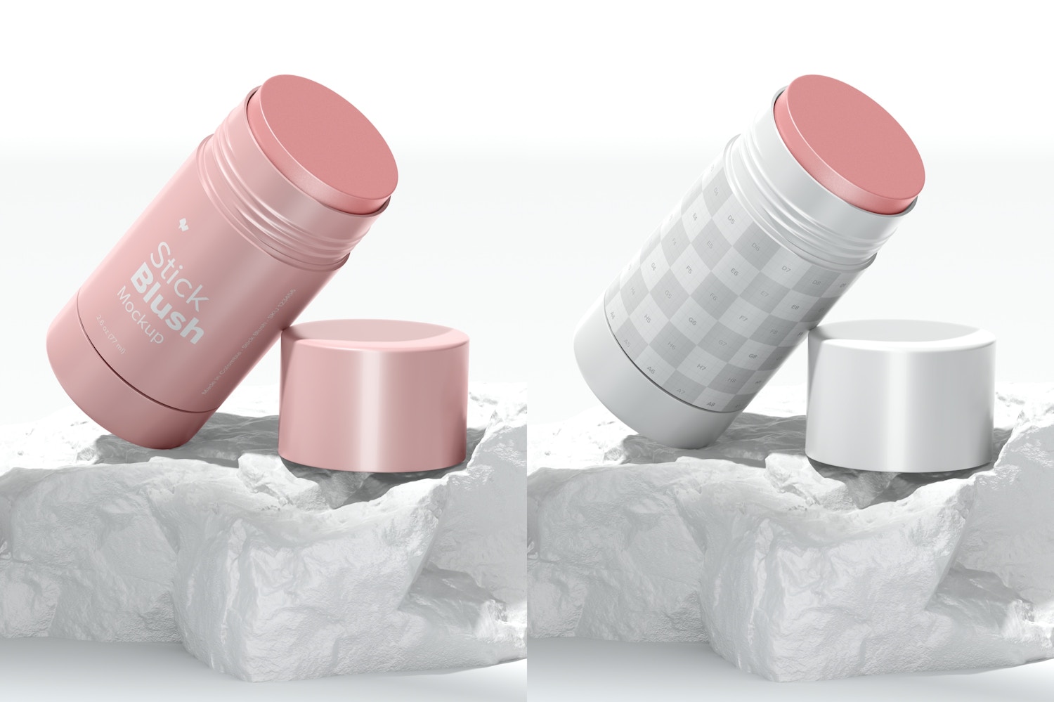 Stick Blush Mockup, Opened Stick Blush Mockup, Opened
