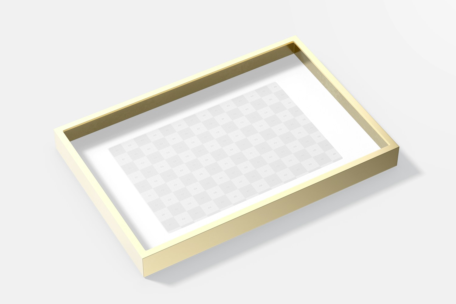 Metallic Large Shadow Gallery Box Frame Mockup, Perspective View