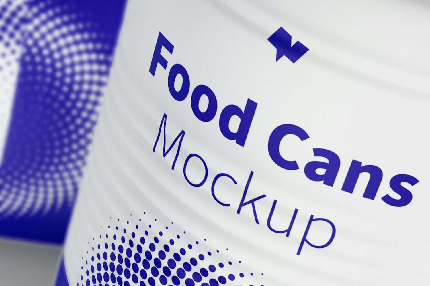 580g Food Cans Mockup, Close-Up