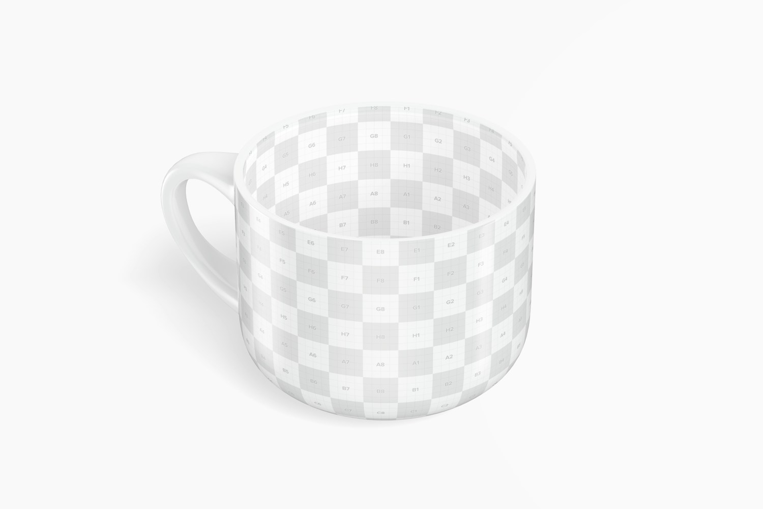 15 oz Jumbo Ceramic Soup Mug Mockup, Isometric Left View