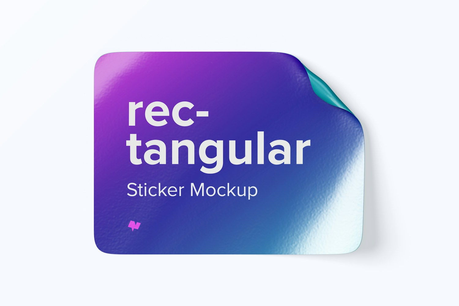 Maqueta de Sticker Rectangular, Vista Superior 02