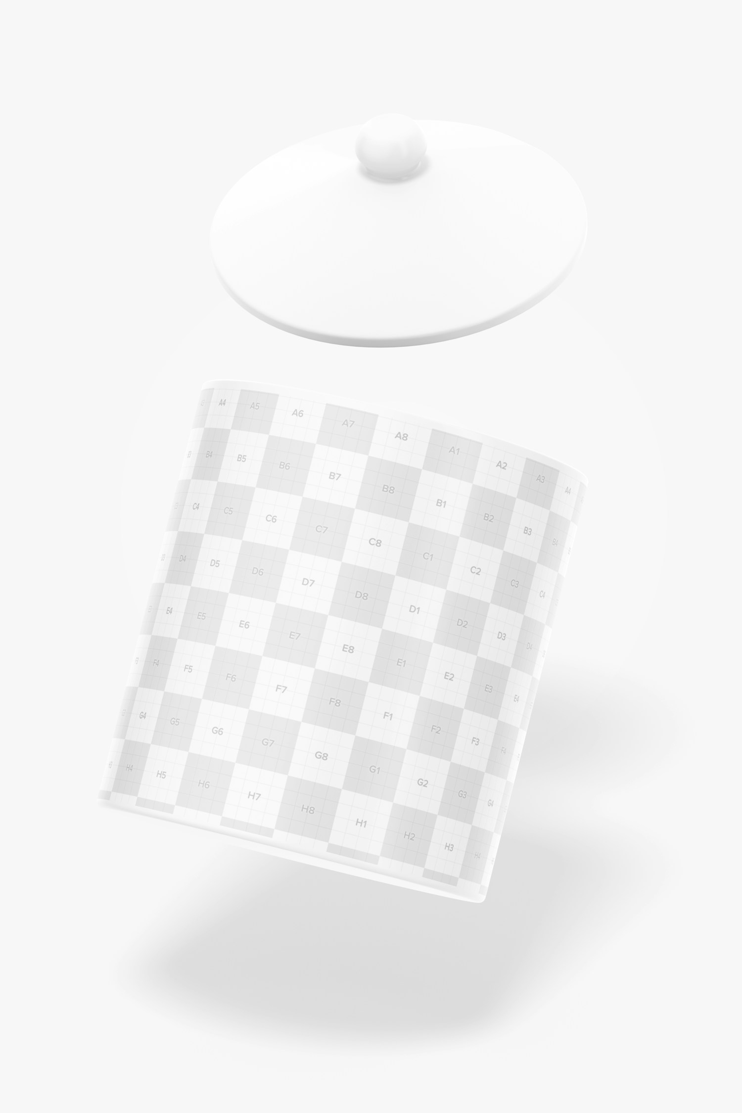 Ceramic Canister with Lid Mockup, Falling Ceramic Canister with Lid Mockup, Falling
