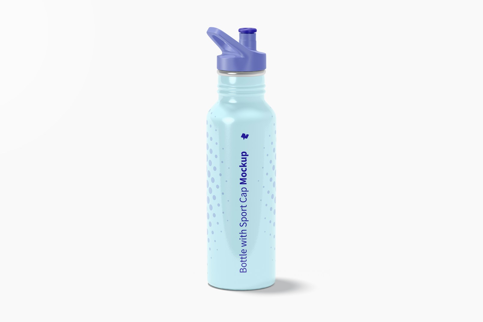 Bottle with Sport Cap Mockup, Front View
