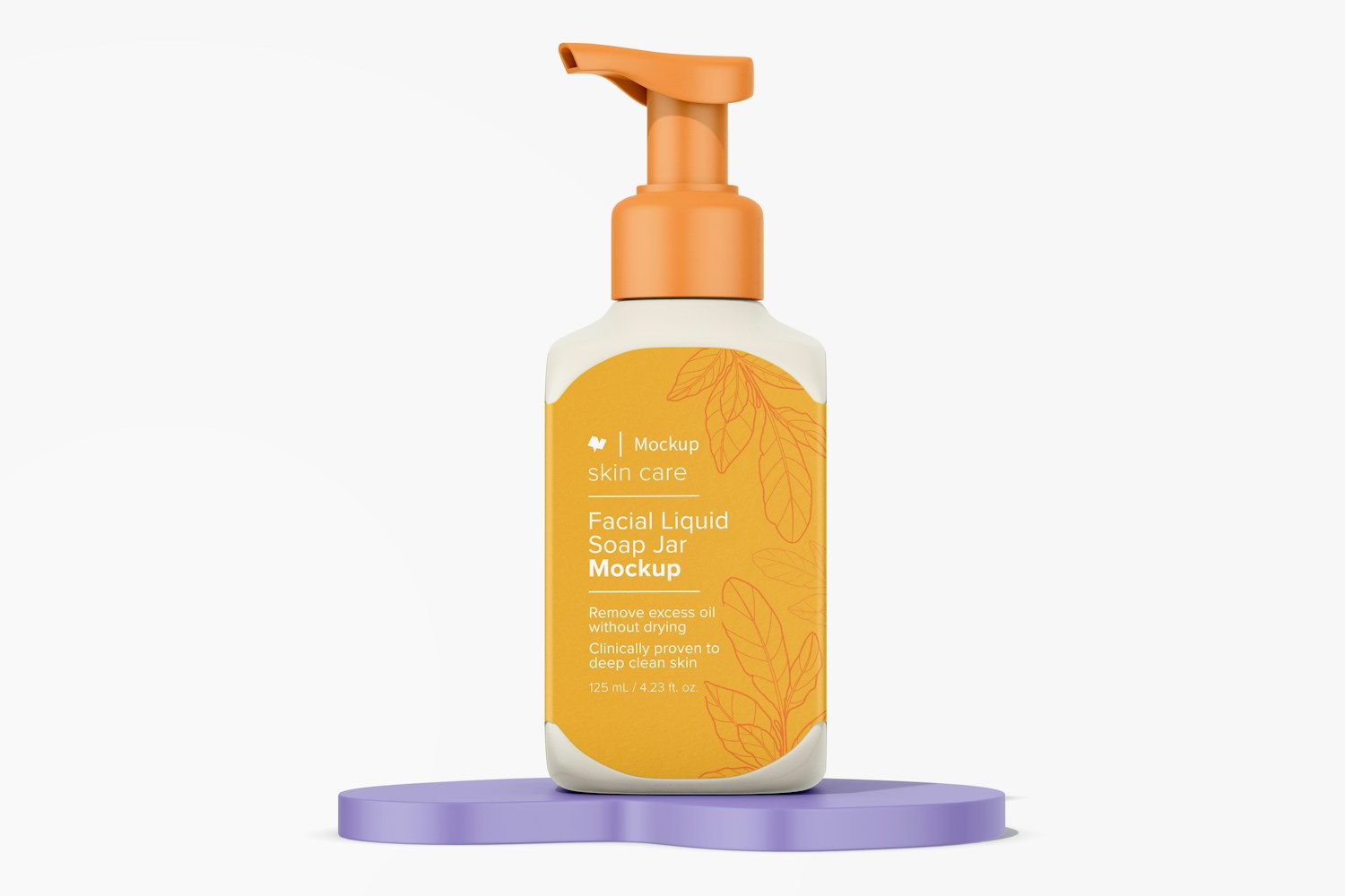 Facial Liquid Soap Jar Mockup, on Podium Facial Liquid Soap Jar Mockup, on Podium