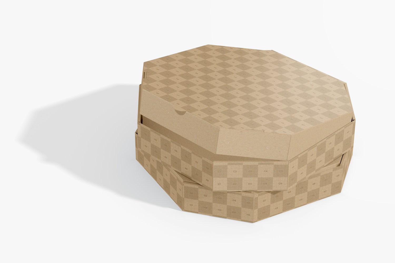 Octagonal Mailing Boxes Mockup, Stacked