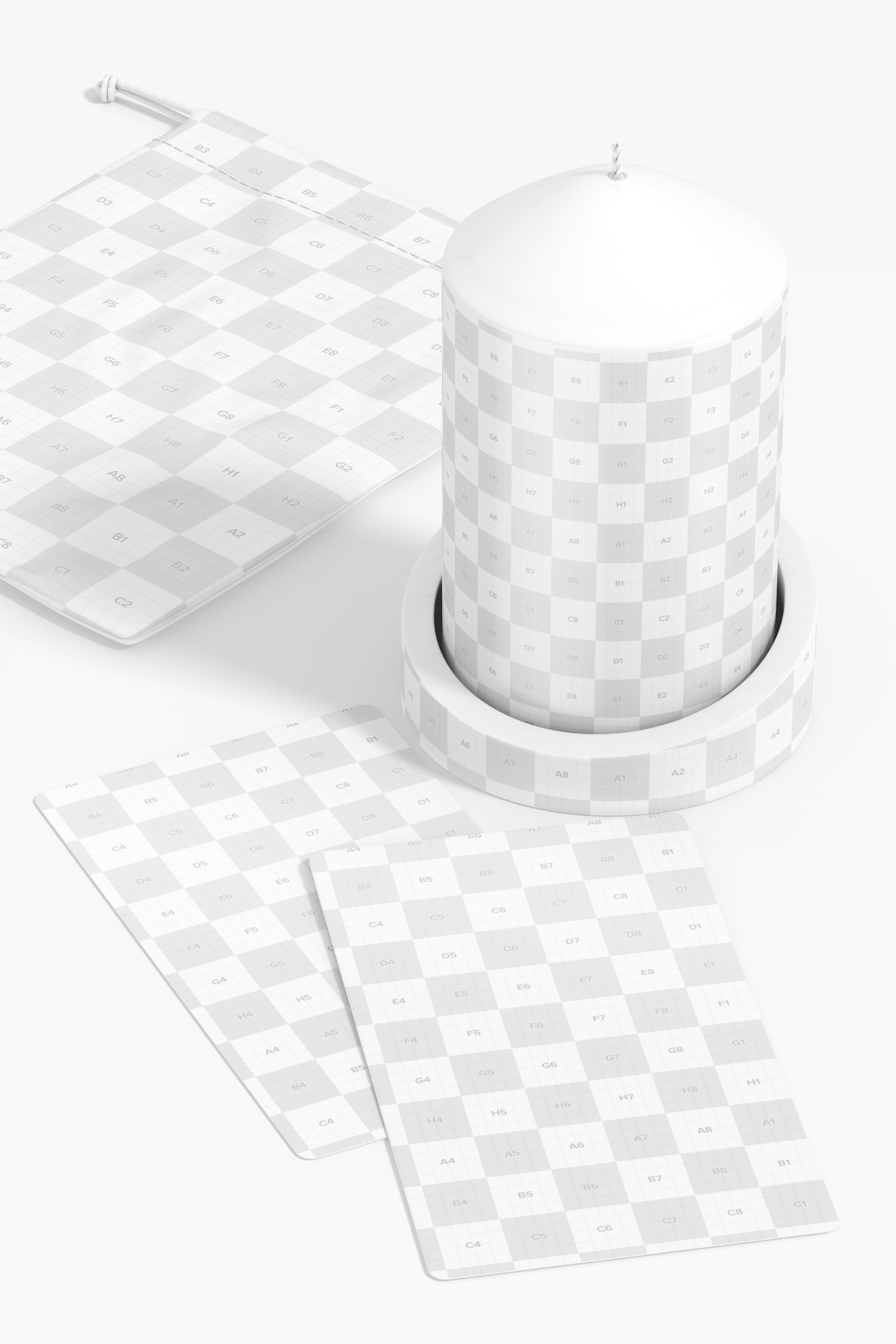 Rectangular Tarot Cards Mockup, with Candle
