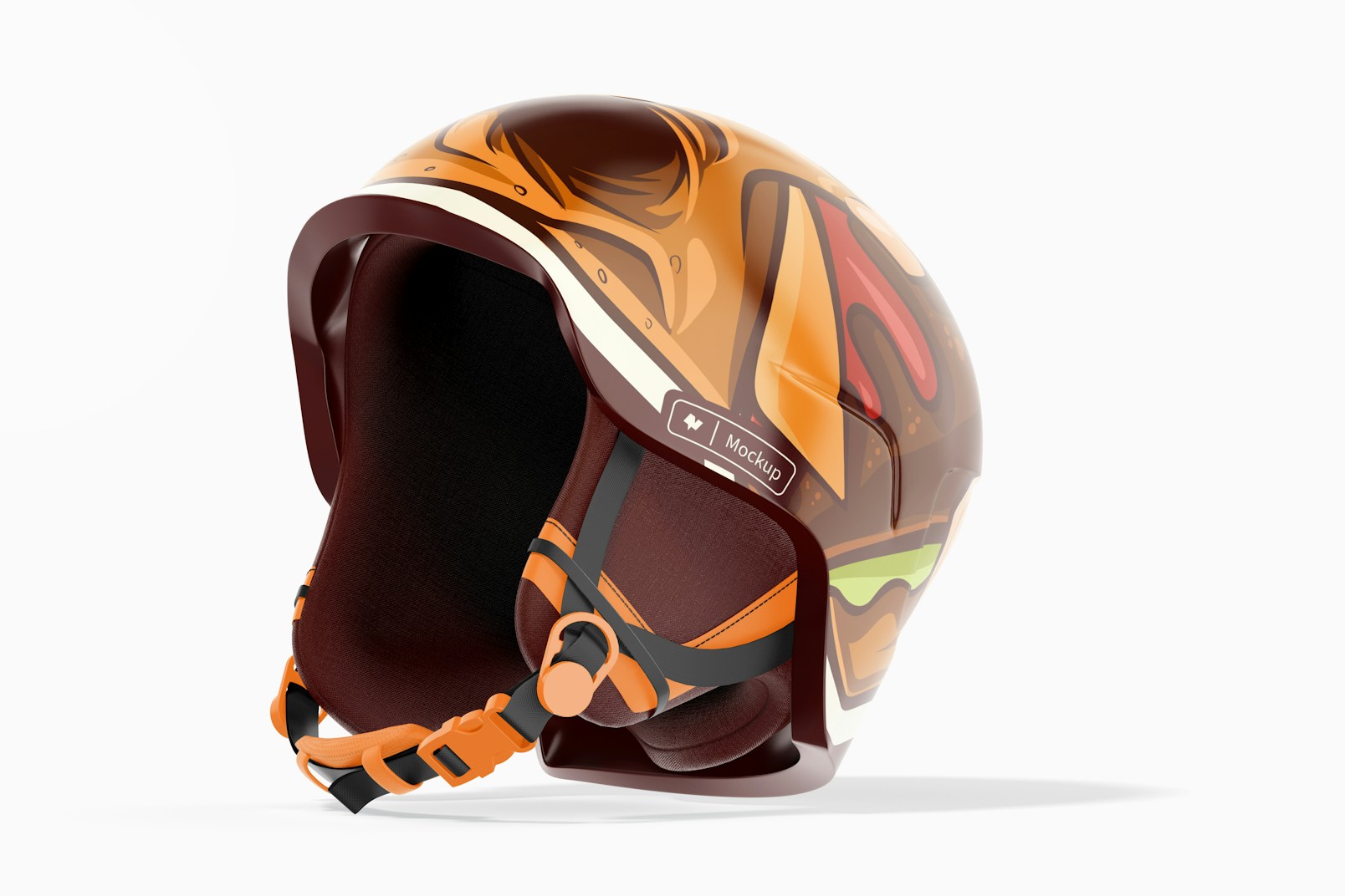 Winter Sports Helmet Mockup, Side View