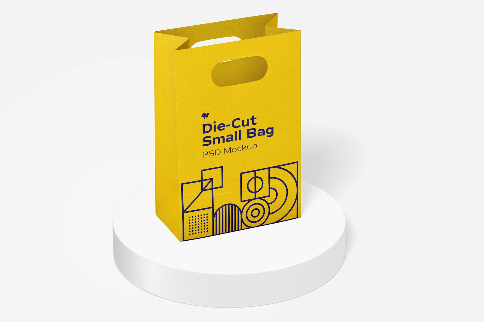 Die-Cut Small Paper Bag Mockup