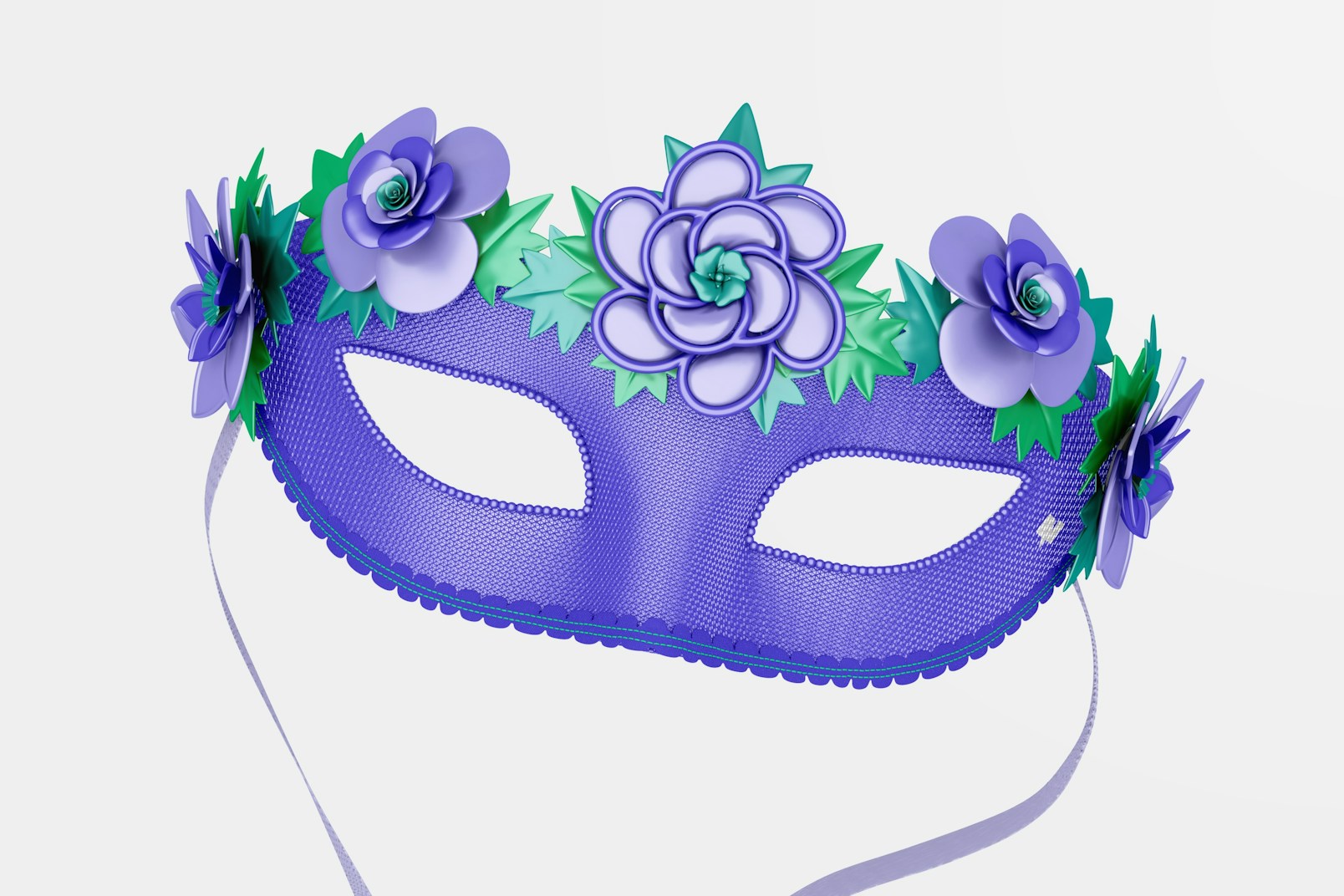 Maqueta de Máscara Floral Veneciana de Media Cara, Flotando